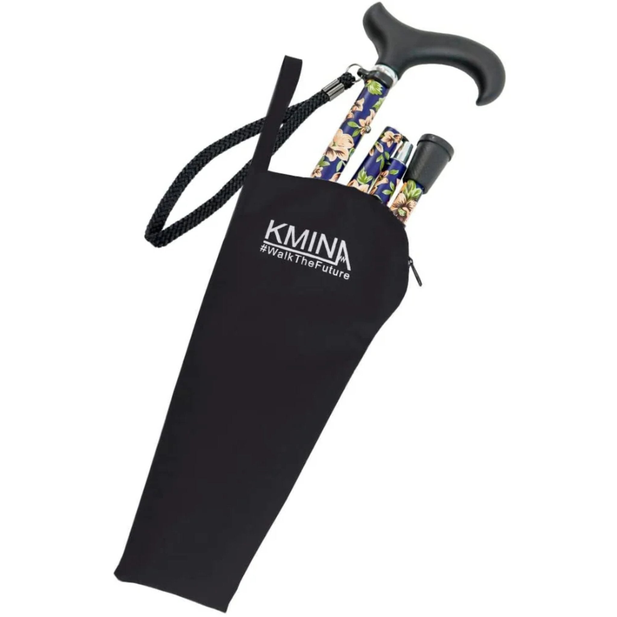 Hopfällbar käpp med blommönster med ergonomiskt soft-handtag, hjälpmedelbutiken VI HP