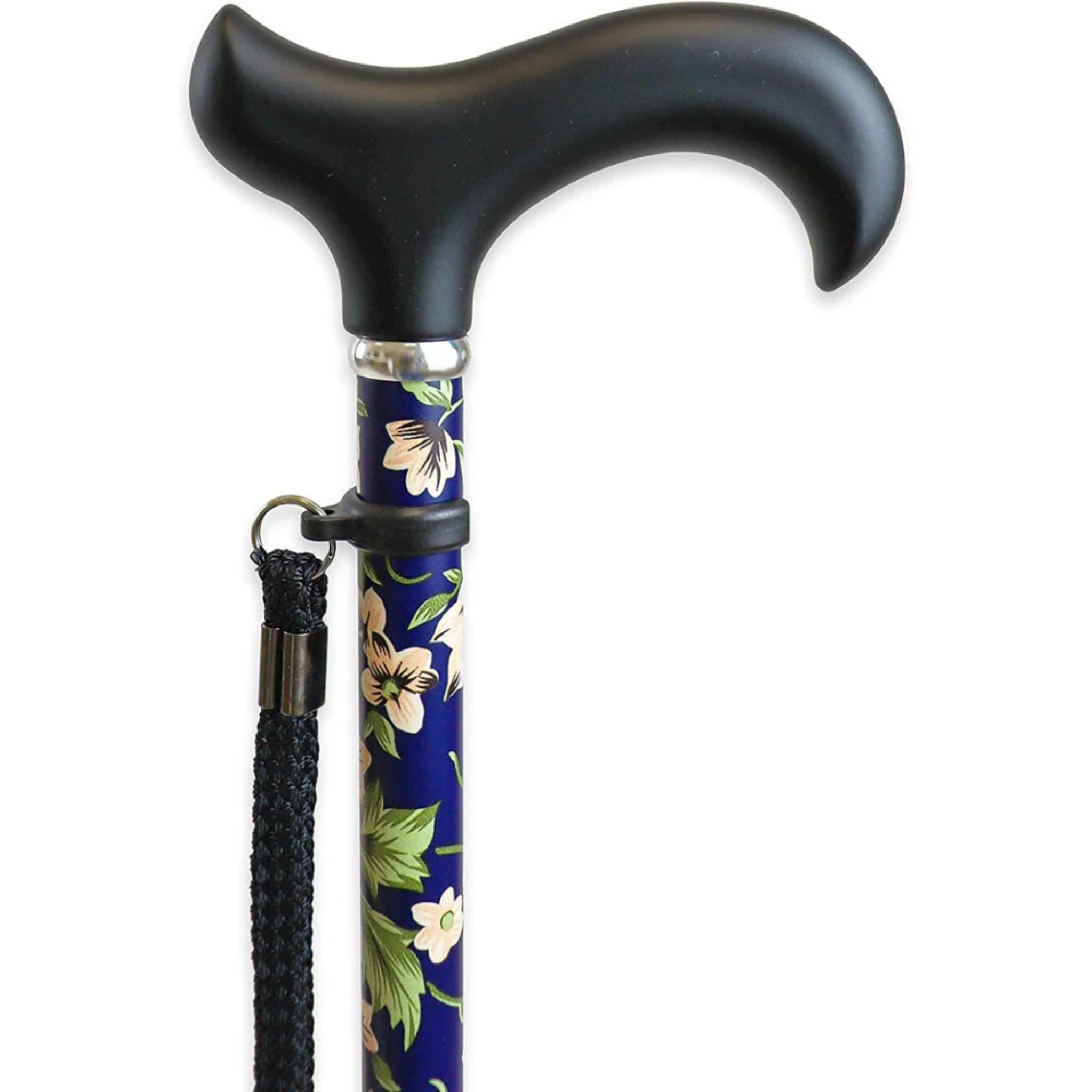 Hopfällbar käpp med blommönster använd med grepp i handtaget, hjälpmedelbutiken VI HP