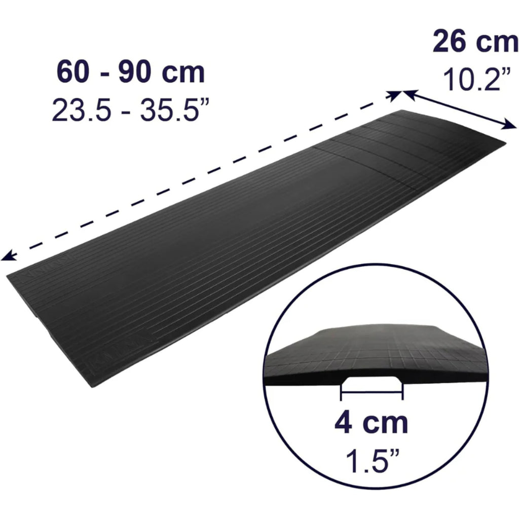 Rullstolsramp för dörrtrösklar
